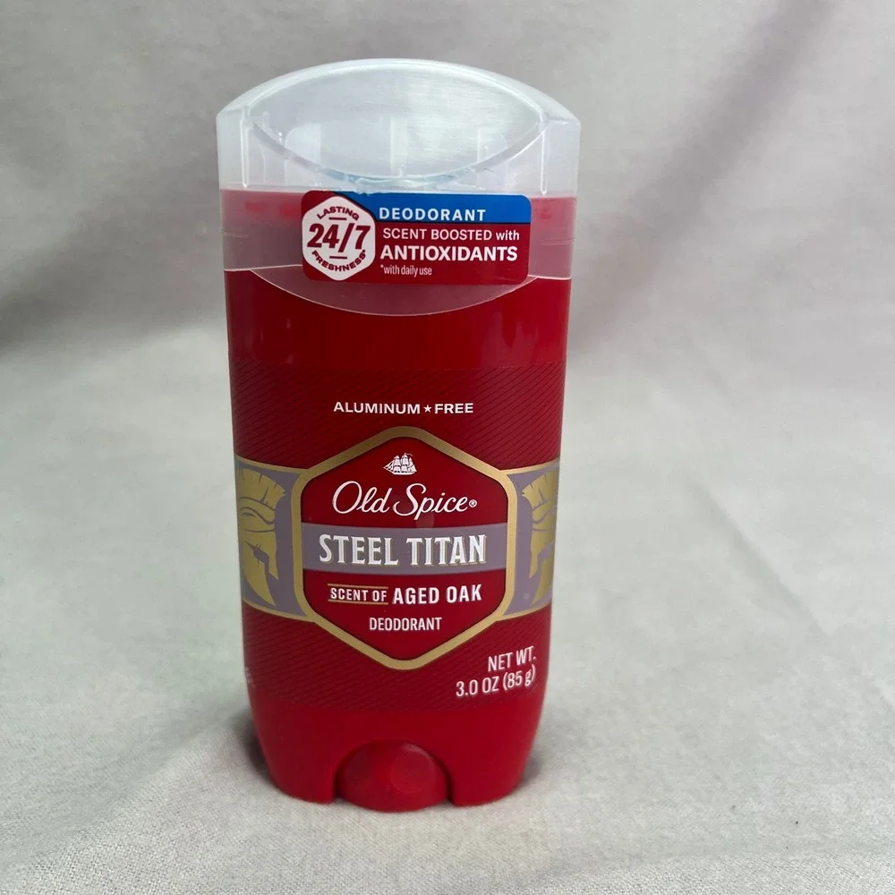 Old Spice Deodorant Red Steel Titan Aged Oak Aluminum Free Masculine 3.0oz